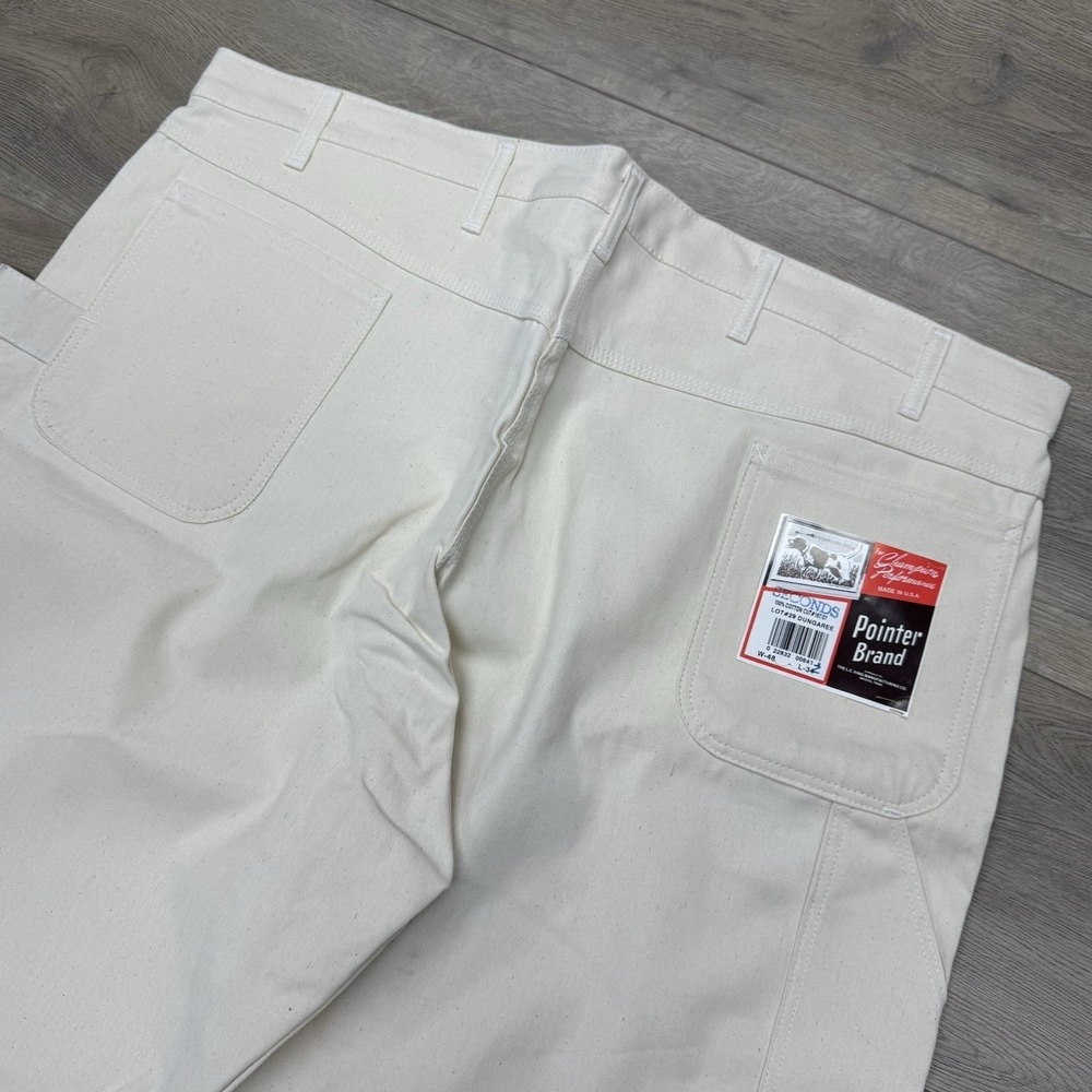 NWI Pointer Brand LC King Light Beige Carpenter Canvas Work pants Men's Sz 48x32